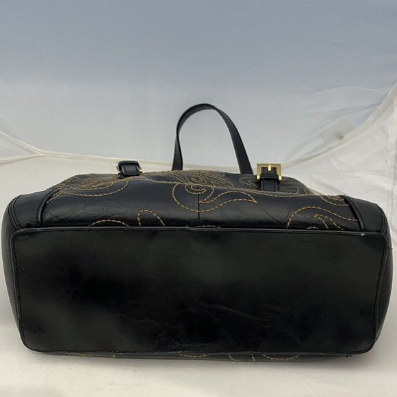 Naturalizer Leather Stitched Smaller Tote Purse Gold Accents - Picture 7 of 16